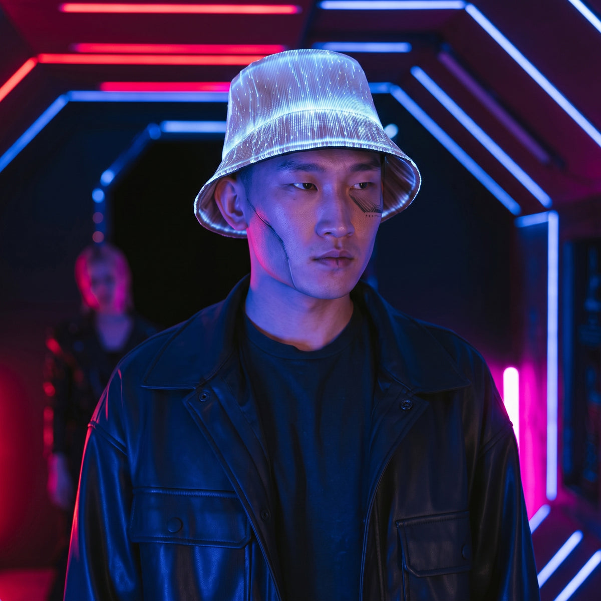 Fibre Optic LED Bucket Hat | 7-Colour Glow, USB Charging — Festival & Stage
