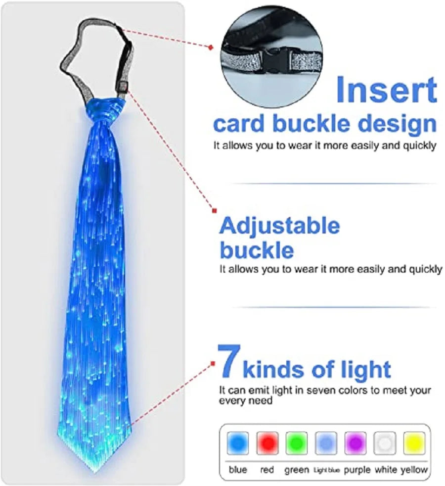 Lumisonata Light Up Men's Tie Business Shirt Wedding Party Gift Led Luminous Fiber Optic Flashing Rave Novelties Zipper Neck Tie
