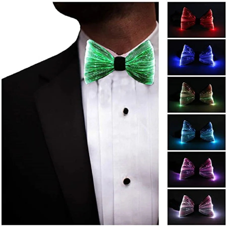 Lumisonata Music Festival Led Light Up Tie Glow In The Dark Rechargeable Luminous Ties Club Party Disco Wedding Bow Tie