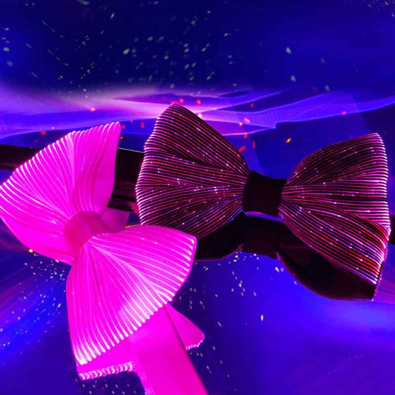 Lumisonata Music Festival Led Light Up Tie Glow In The Dark Rechargeable Luminous Ties Club Party Disco Wedding Bow Tie