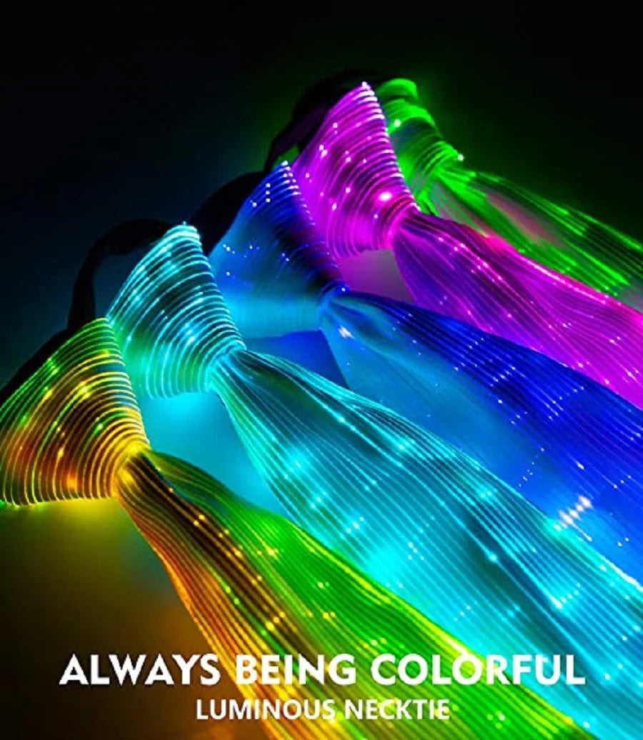 Lumisonata Light Up Men's Tie Business Shirt Wedding Party Gift Led Luminous Fiber Optic Flashing Rave Novelties Zipper Neck Tie