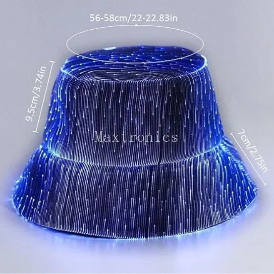 NEW 7 Colors Glow LED Fisherman Hat LED Fiber Optic Cap Hat 5V USB Charging For Men Women Holiday Stage Performance Props Cap