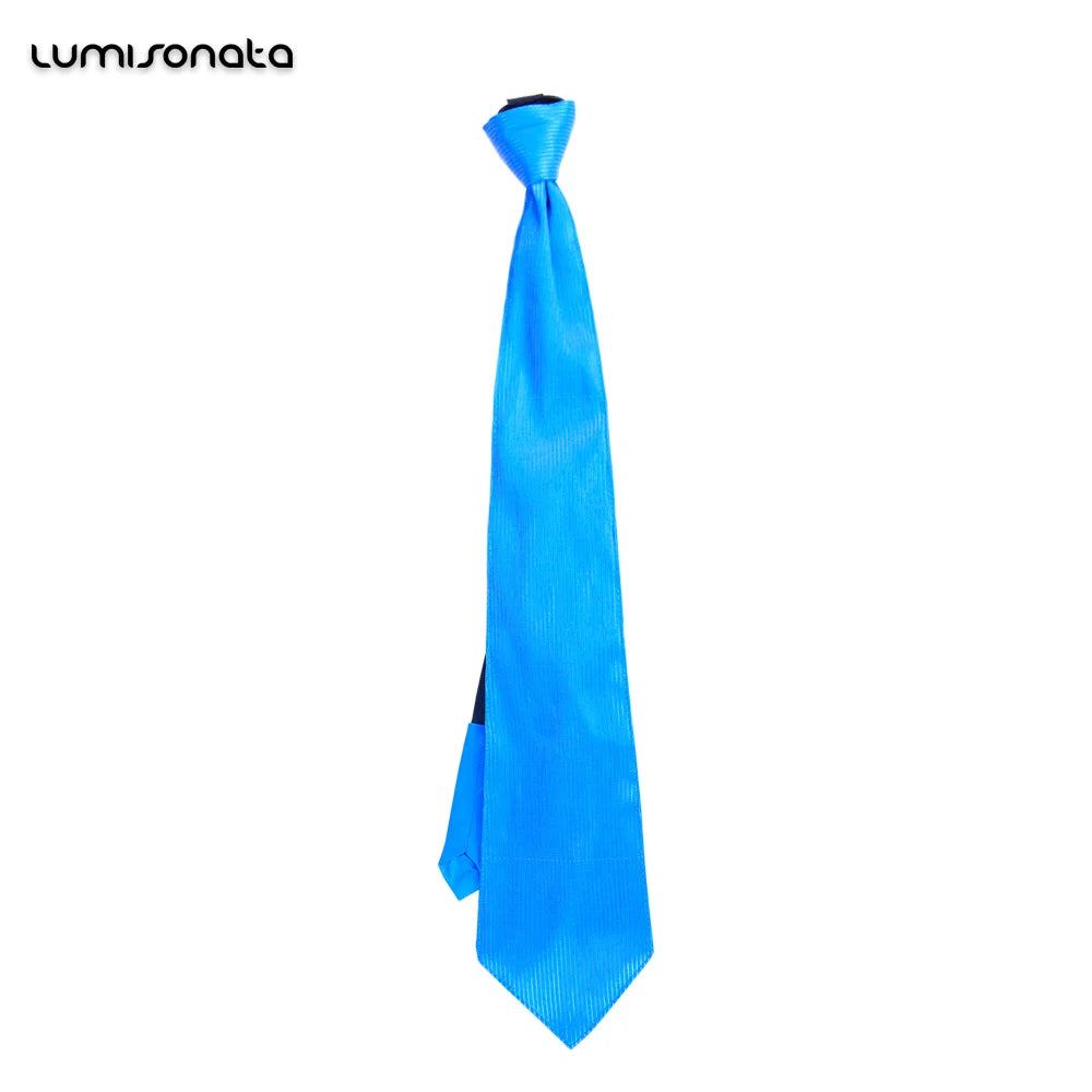 Lumisonata Light Up Men's Tie Business Shirt Wedding Party Gift Led Luminous Fiber Optic Flashing Rave Novelties Zipper Neck Tie